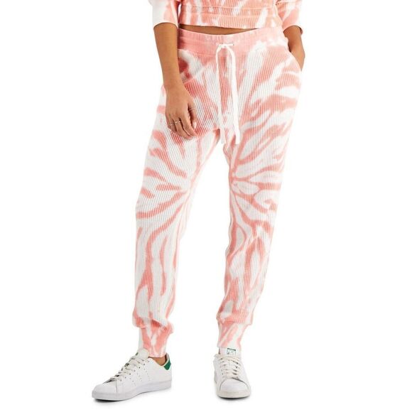 Style & Co 100135811MS Women's Sz XS Pink Tie Dye Waffle-Knit Jogger Pants - Picture 10 of 10